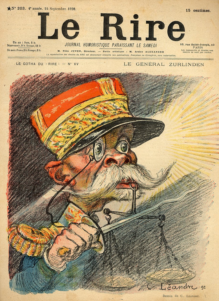 Caricature of General Zurlinden, from the Front Cover of 