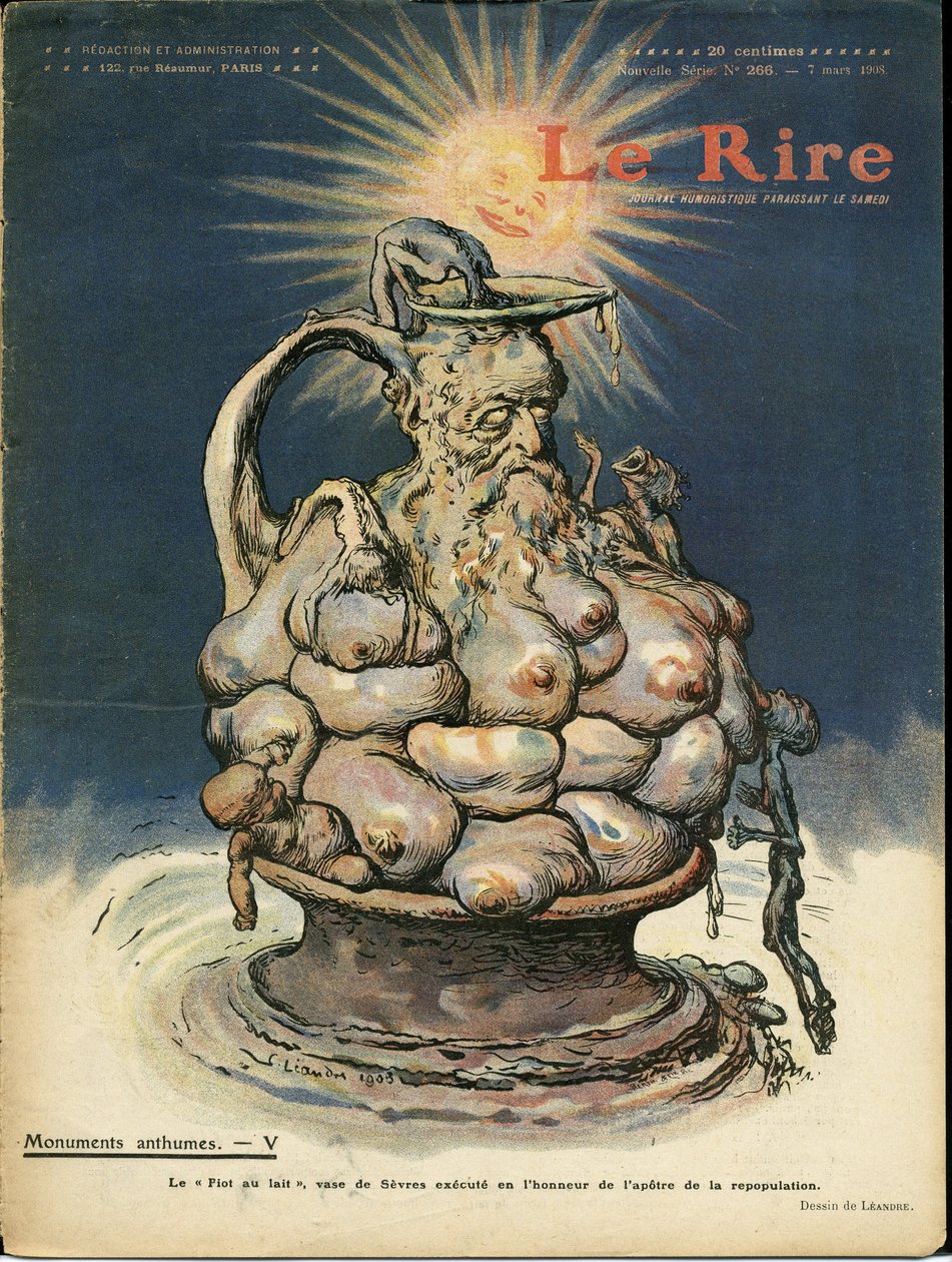 Illustration by Charles Leandre for the Cover of Le Lire, 07/03/08 - Sculpture Statue, Maternity - Piot Edme by Charles Leandre