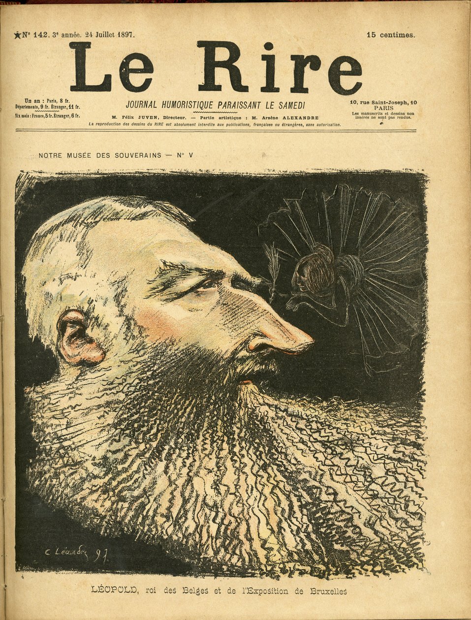 Illustration by Charles Leandre for the Cover of Le Rire by Charles Leandre