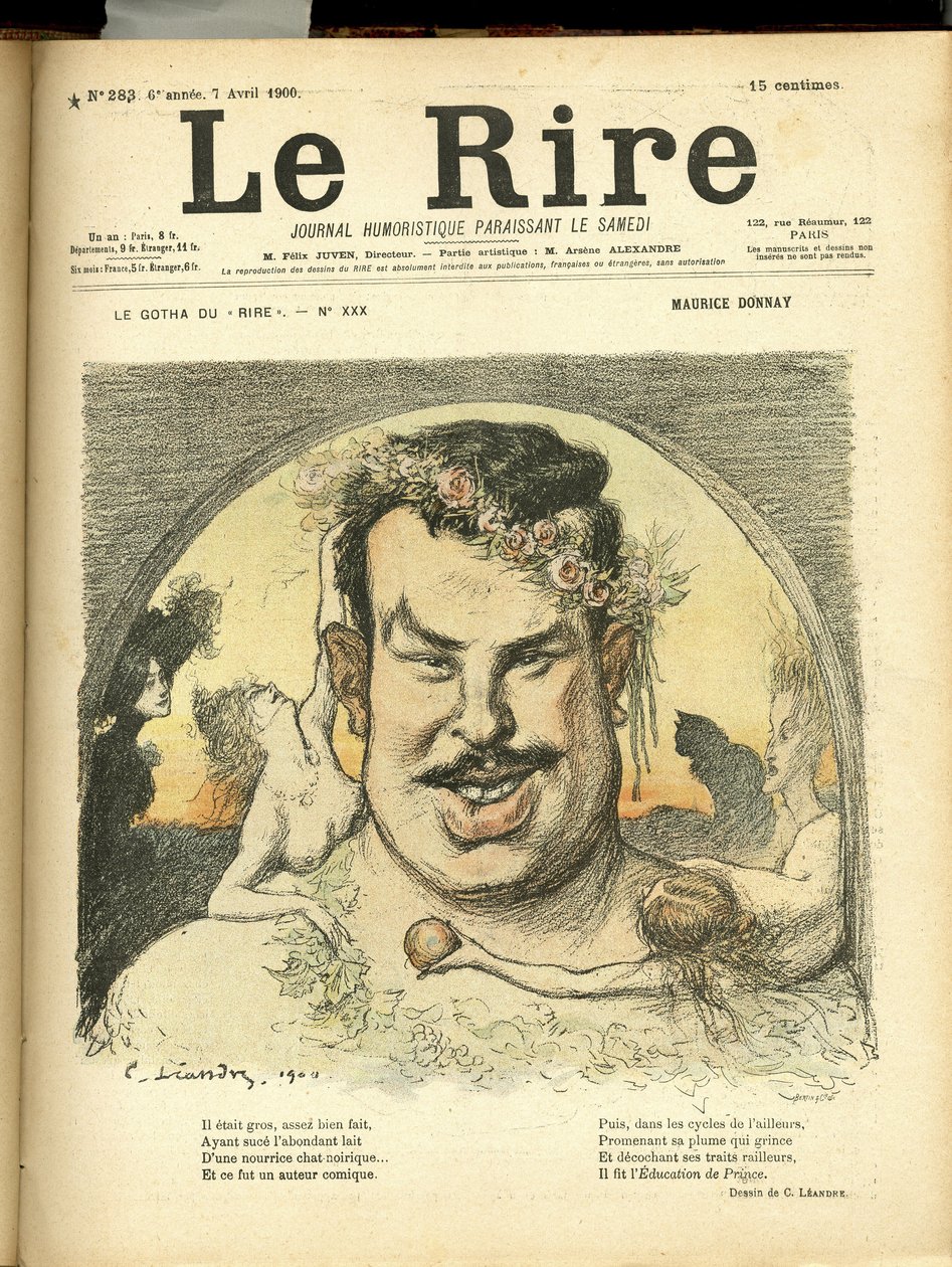 Illustration by Charles Leandre for the Cover of Le Rire by Charles Leandre