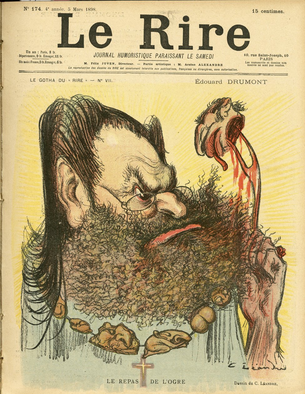 Illustration of Charles Leandre for the Cover of Le Rire by Charles Leandre