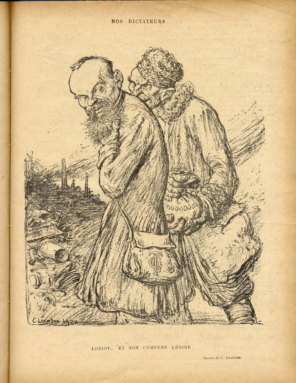 Illustration of Charles Leandre in Le Rire, 29/05/20 - Loriot and his Compere Lenin by Charles Leandre