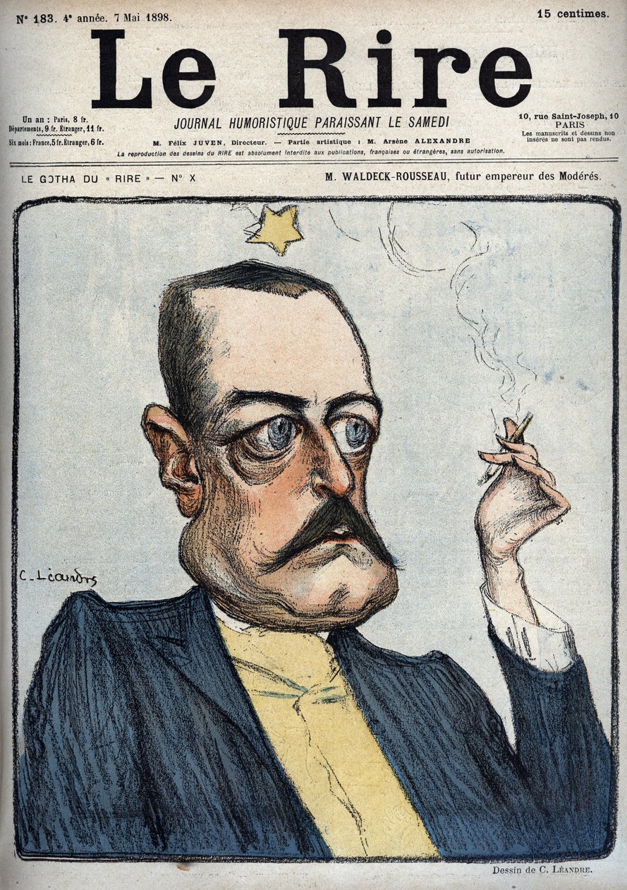 M. Waldeck-Rousseau future emperor of the Moderes - Caricature by Charles Leandre in 