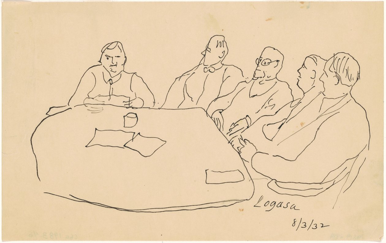 Men at a Table by Charles Logasa