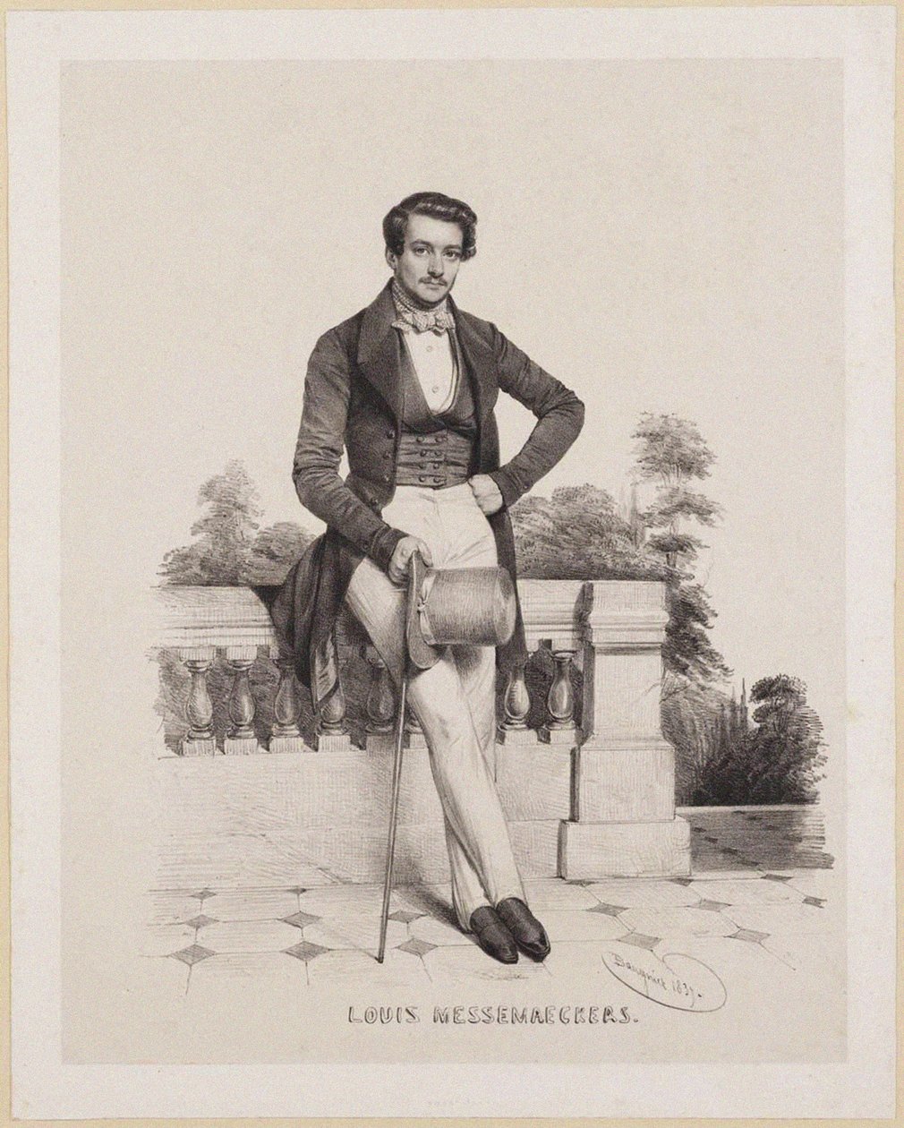 Portrait of the Composer Louis Messemaeckers by Charles Louis Baugniet