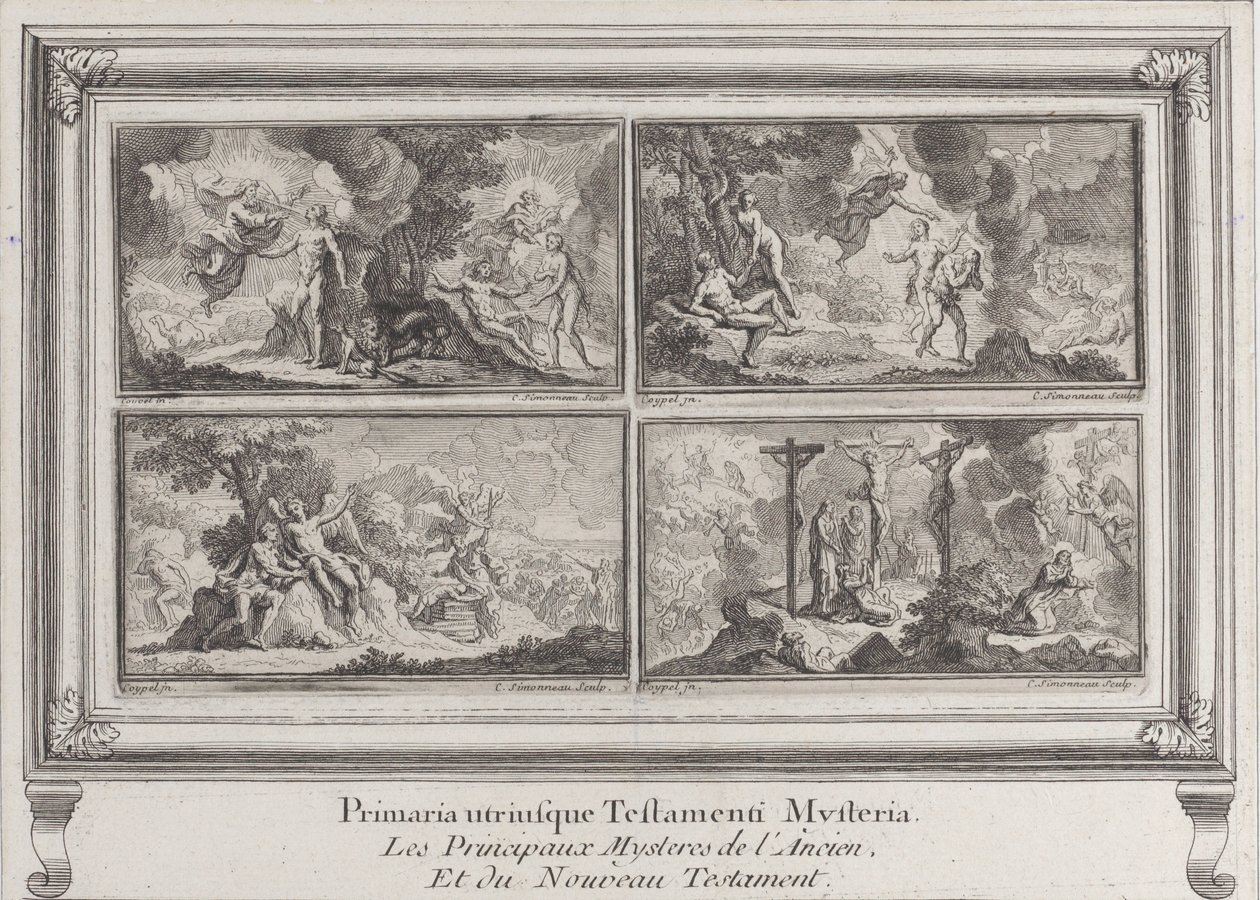 Four Biblical Scenes: The Main Mysteries of the Old and New Testaments by Charles Louis Simonneau