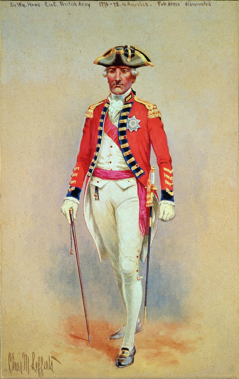 Sir William Howe, Commander in Chief of the British Army in full dress dismounted by Charles MacKubin Lefferts