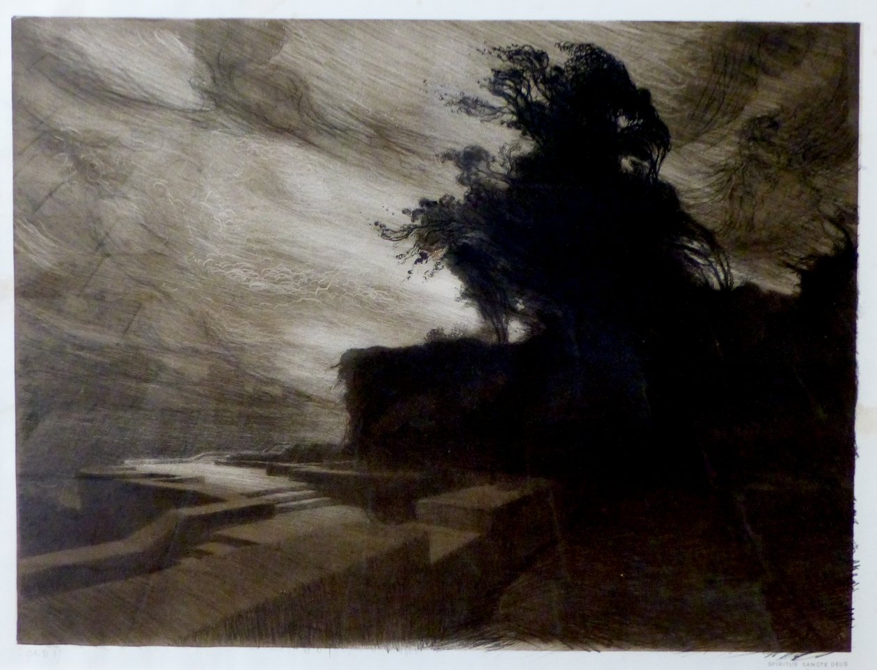 The Wind - Part of a Series of 9 Lithographs Called Canticle of the Creatures by Charles Marie Dulac