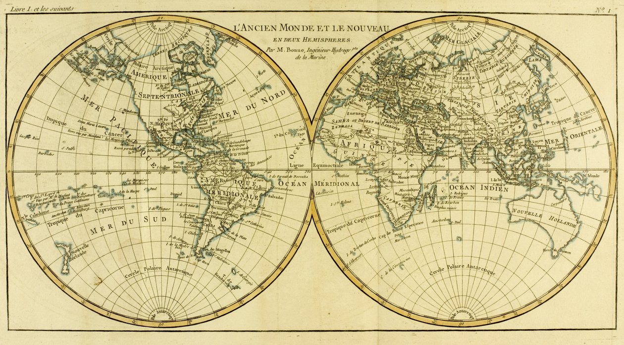 Map of the World in two Hemispheres, from 
