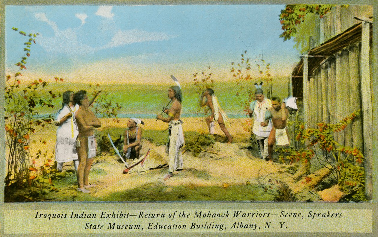 Iroquois Indian Exhibit, State Museum, Albany by Charles Marion Russell