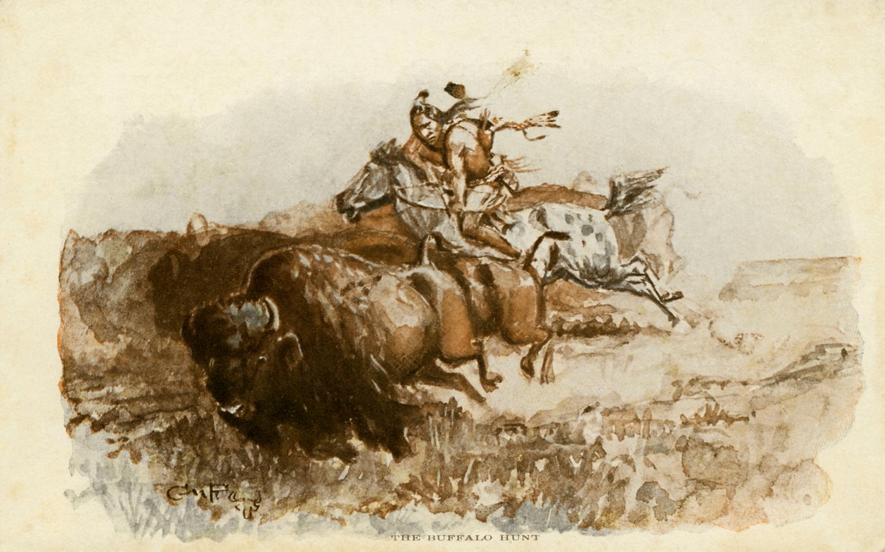 The Buffalo Hunt by C. M. Russell by Charles Marion Russell