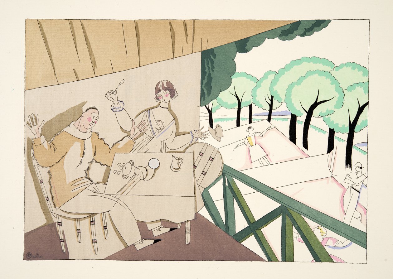 Tennis, from Sports & Entertainments, pub. 1914 by Charles Martin