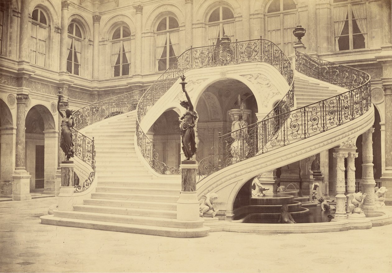 [Staircase, Interior of Hôtel de Ville] by Charles Marville