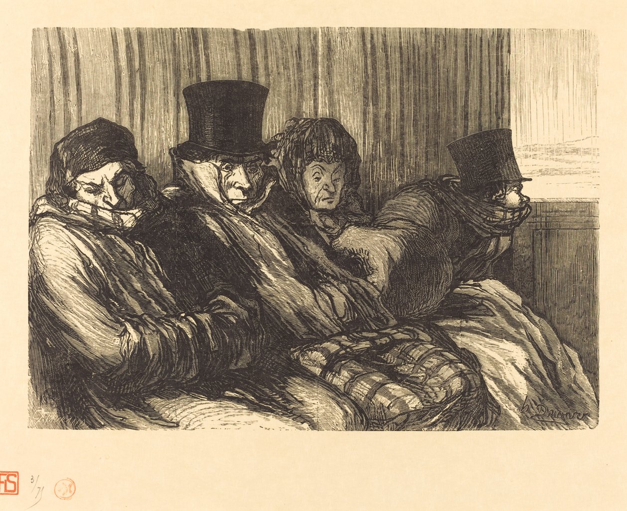 Pleasure Train by Charles Maurand after Honoré Daumier