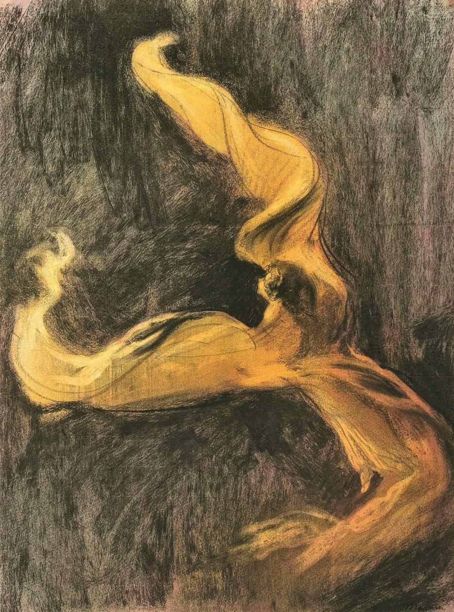 Loïe Fuller Yellow Robe, c. 1895 by Charles Maurin