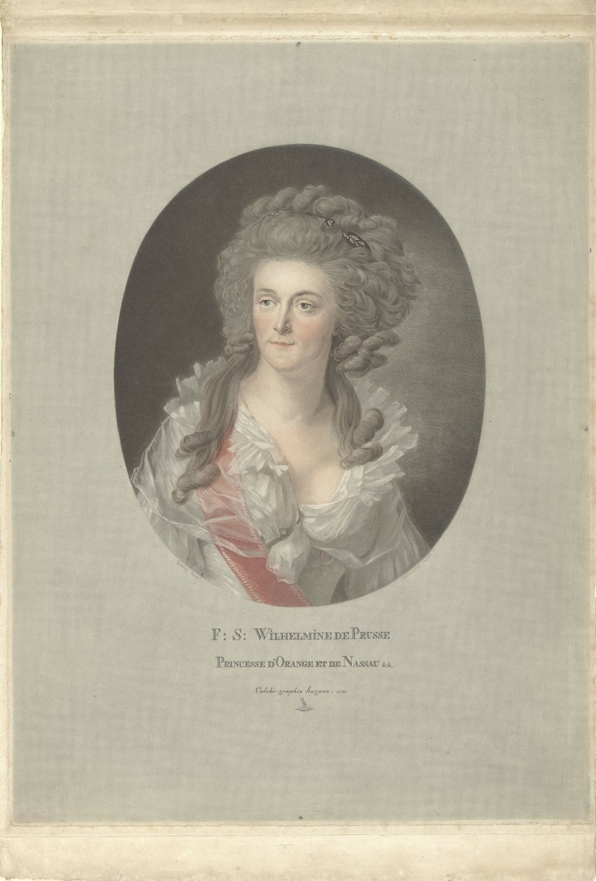 Portrait of Wilhelmina of Prussia, Princess of Orange-Nassau by Charles Melchior Descourtis