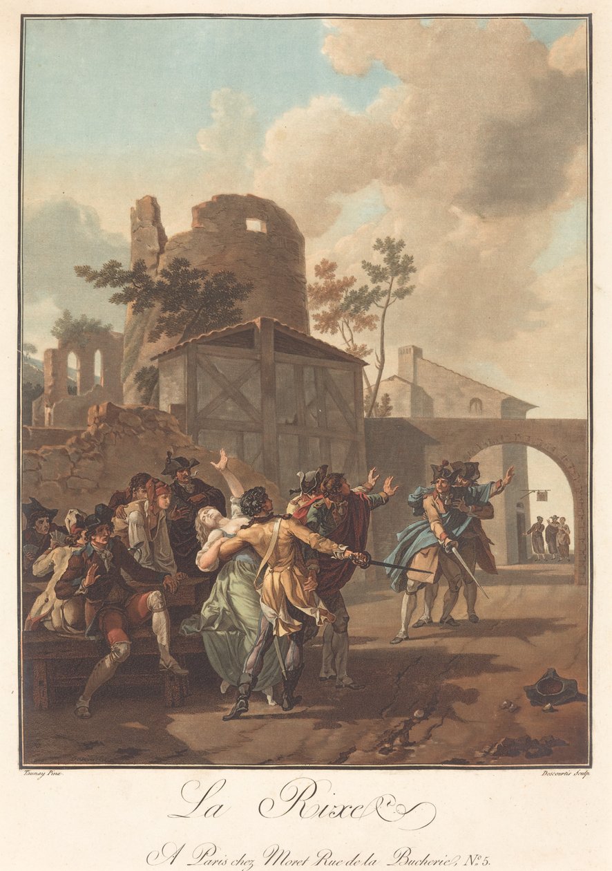 The Brawl by Charles Melchior Descourtis after Nicolas Antoine Taunay