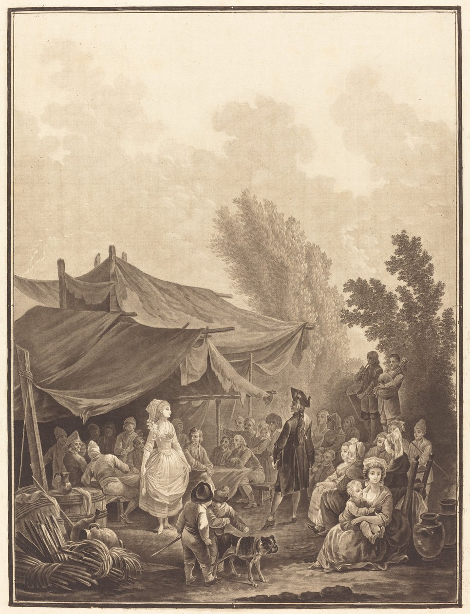 Village Wedding by Charles Melchior Descourtis after Nicolas Antoine Taunay