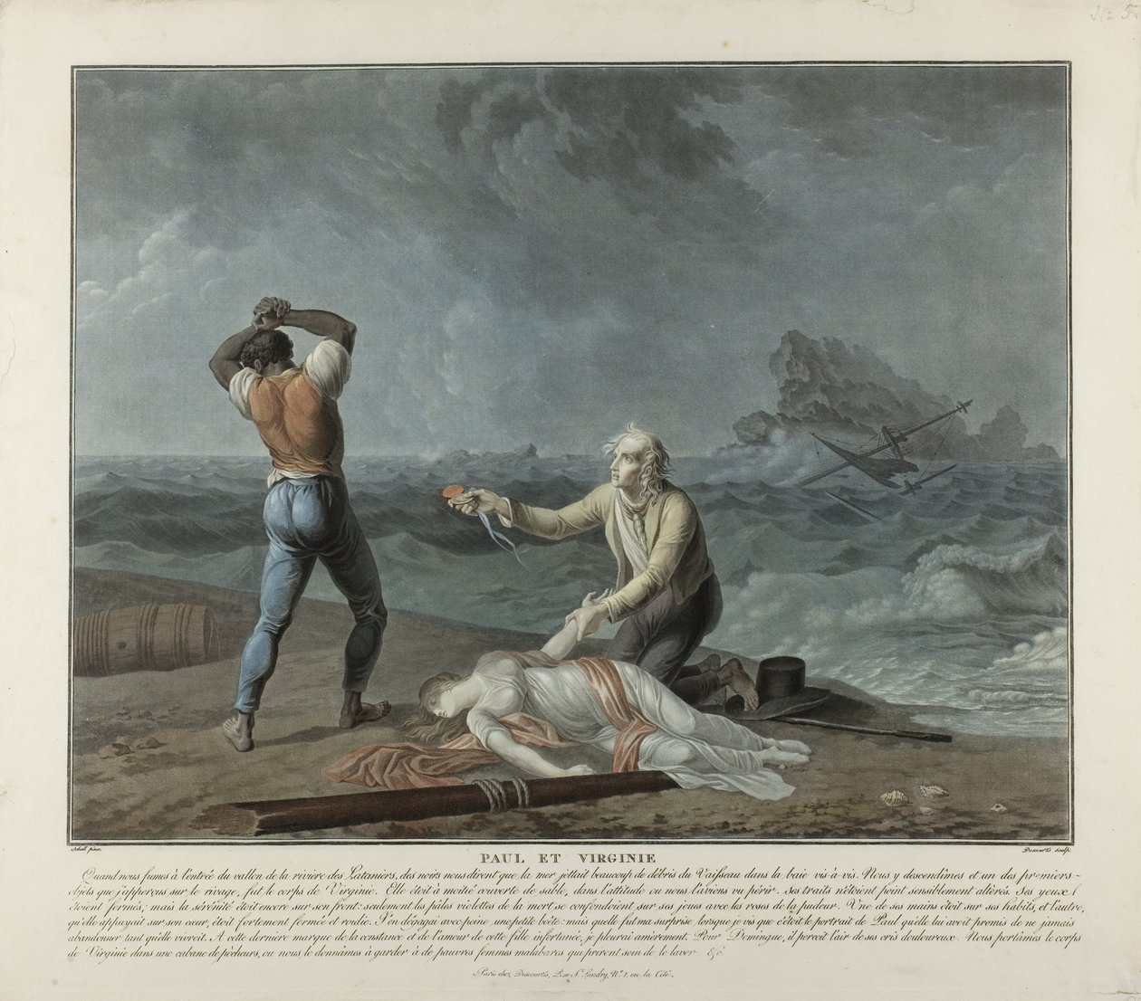 Paul and Virginie by Charles Melchior & Schall Jean (1752-1825) Descourtis