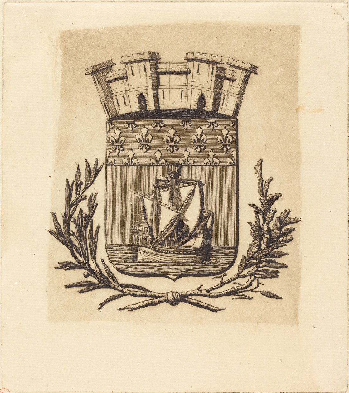 Symbolical Arms of the City of Paris by Charles Meryon