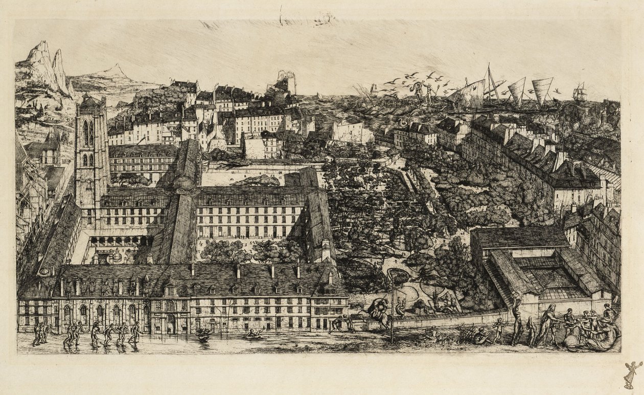 Henri IV College (Napoleon High School) by Charles Meryon