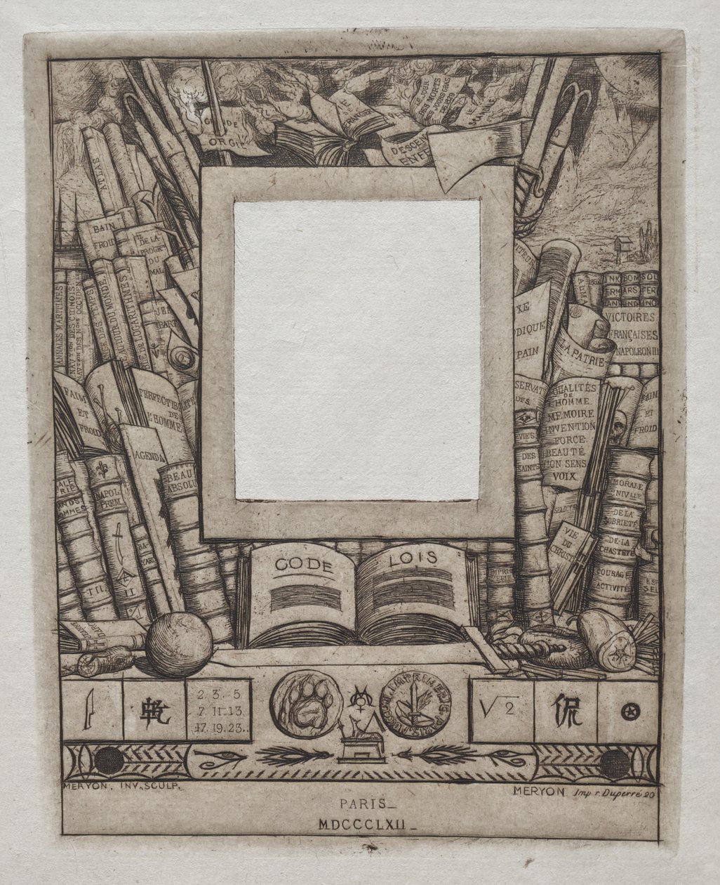 Design for a Frame for the Portrait of Armand Guéraud by Charles Meryon