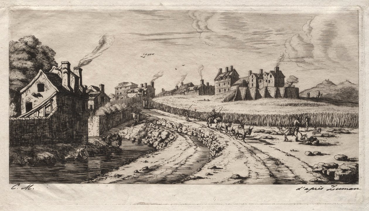 Entrance to the Faubourg, Saint-Marceau, Paris by Charles Meryon