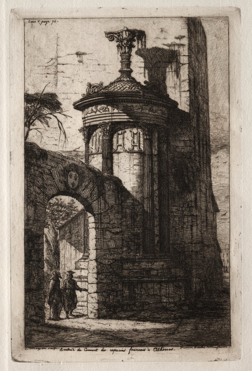 Entrance to the French Capuchin Convent at Athens by Charles Meryon