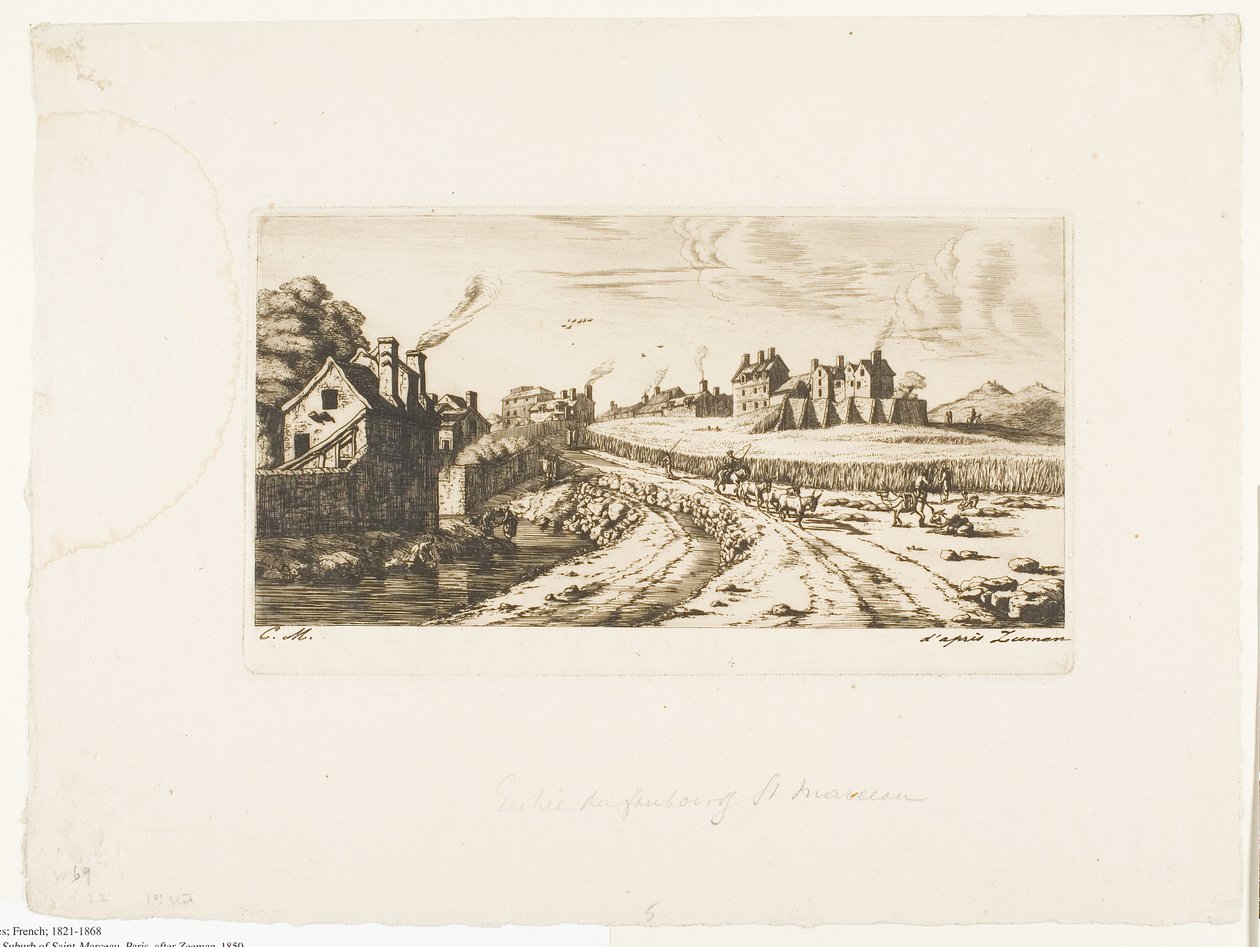Entrance to the Suburb of Saint-Marceau, Paris by Charles Meryon