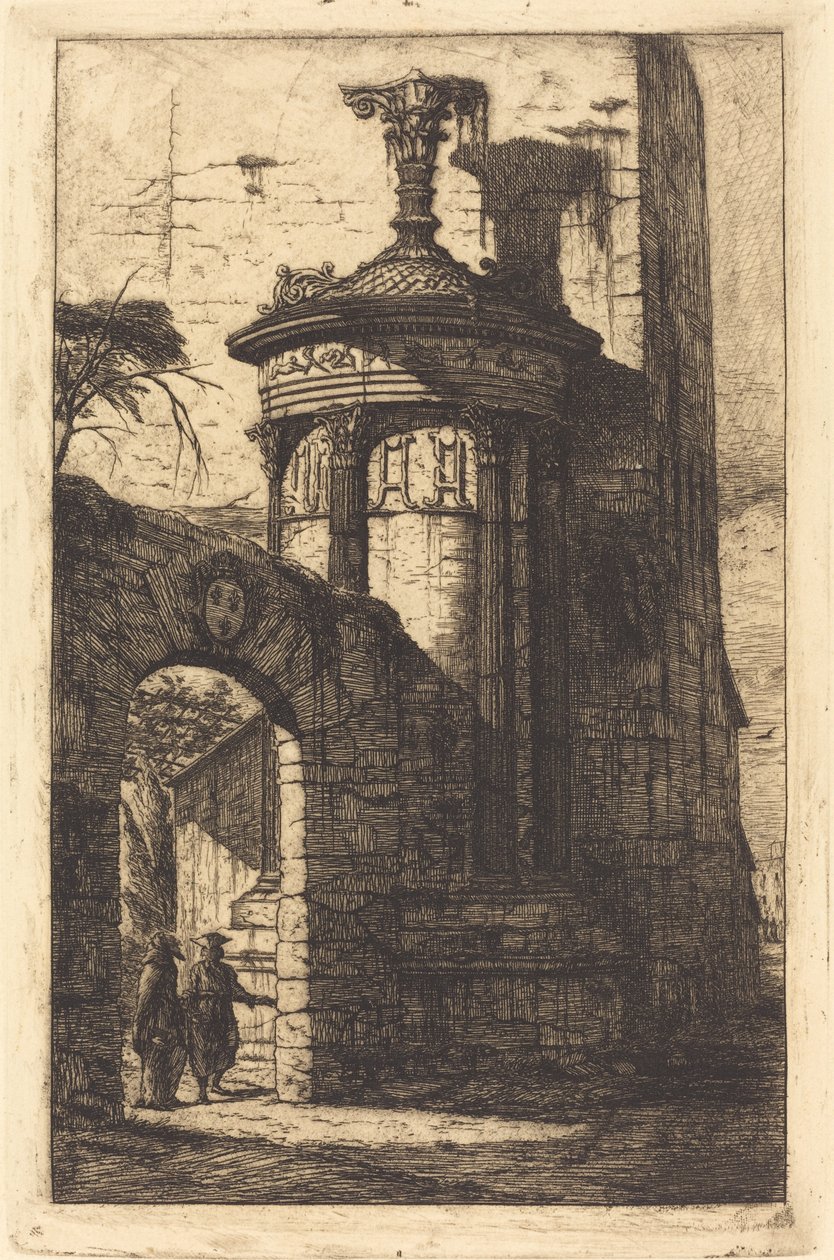 Entrance to the French Capuchin Convent at Athens by Charles Meryon