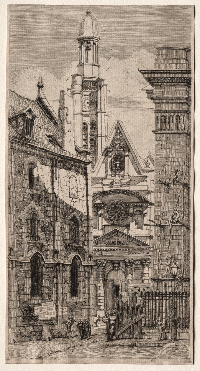 Etchings of Paris: Church of St. Stephen of the Mount by Charles Meryon