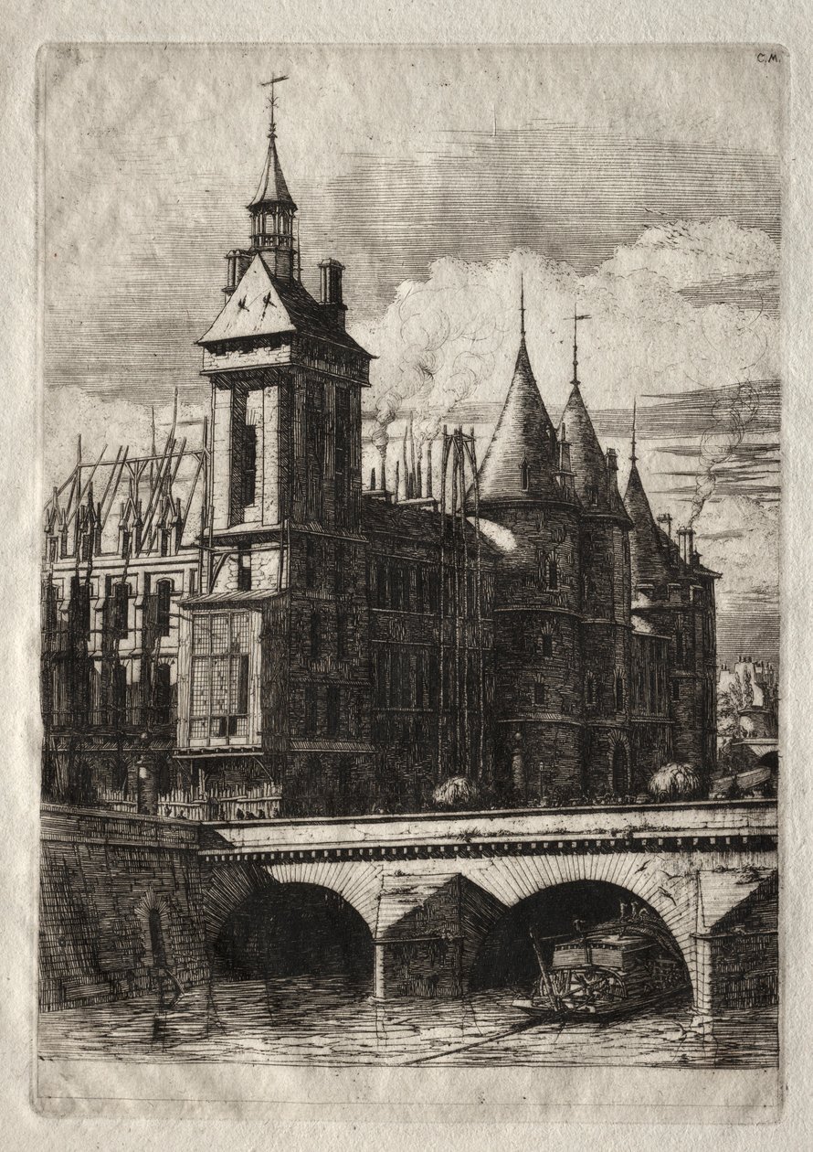 Etchings of Paris: The Clock Tower, 1852 by Charles Meryon
