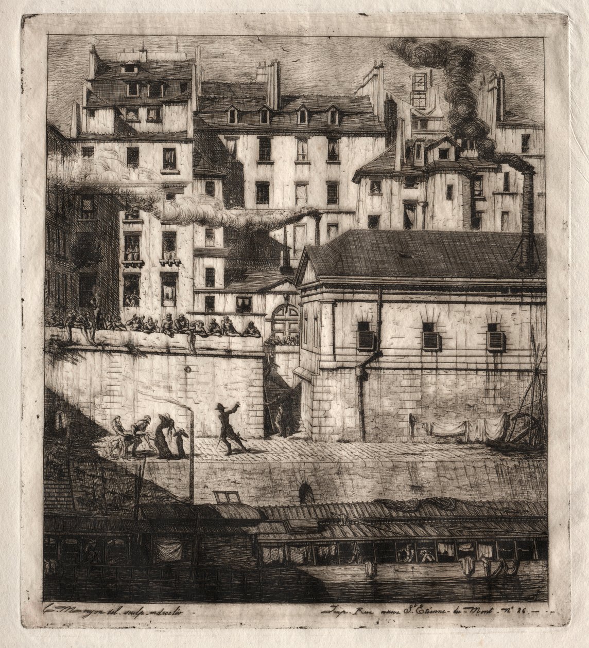 Etchings of Paris: The Mortuary by Charles Meryon