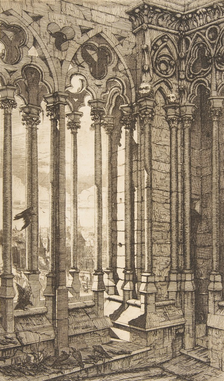 Gallery, Notre-Dame Cathedral, Paris by Charles Meryon