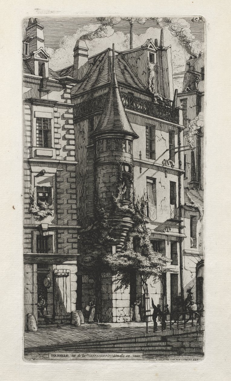 House with a Turret, rue de la Tixéranderie, Paris by Charles Meryon