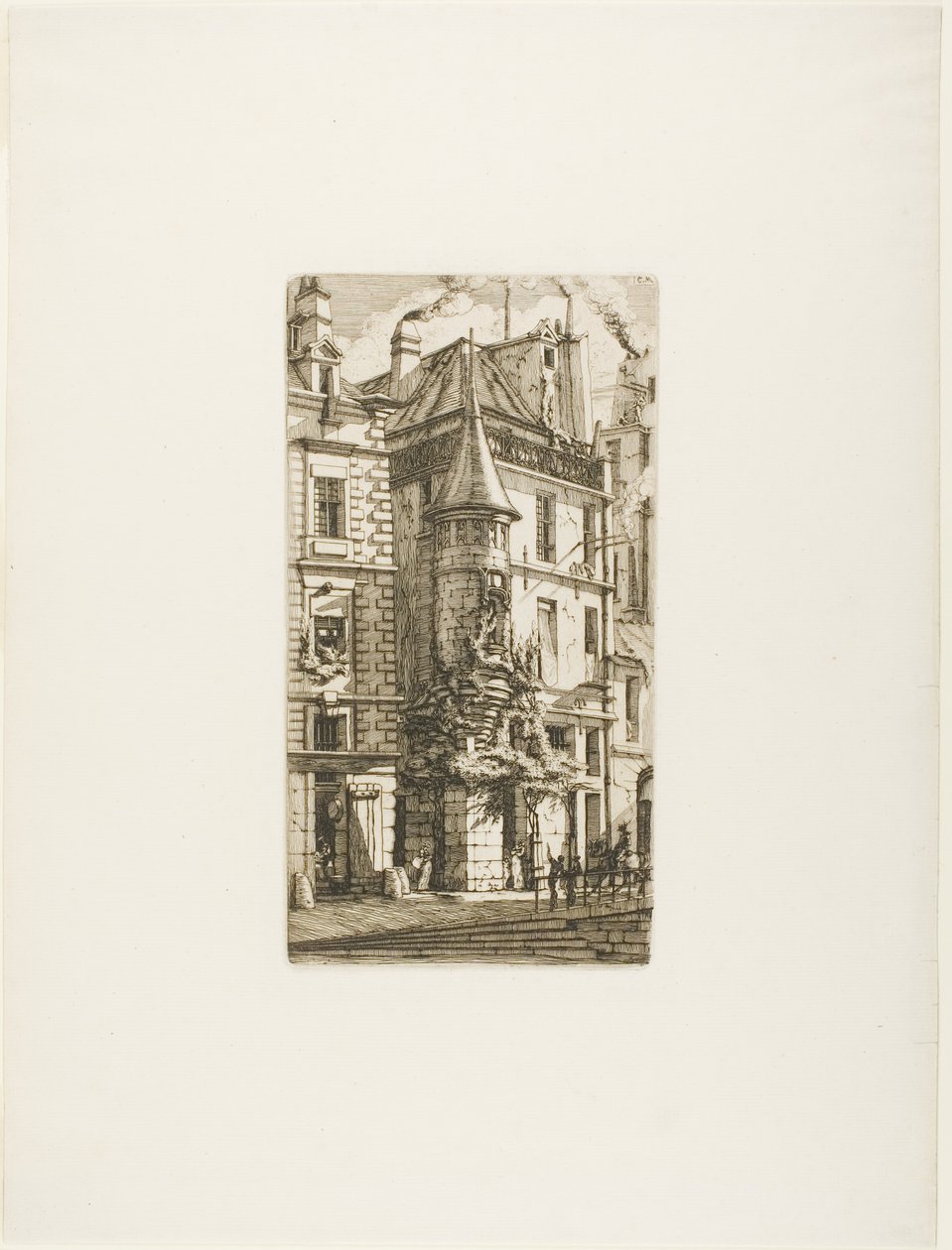 House with a Turret, Rue de la Tixeranderie by Charles Meryon