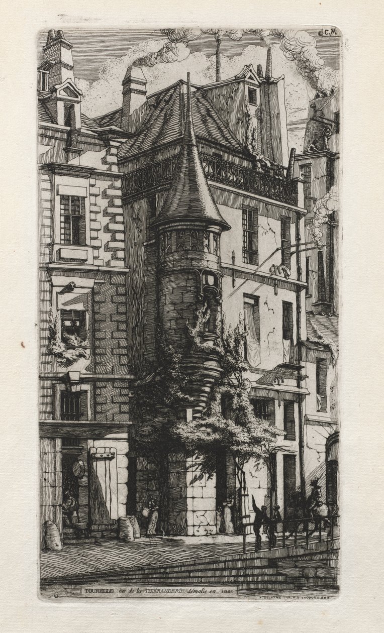 House with a Turret, rue de la Tixéranderie, Paris by Charles Meryon