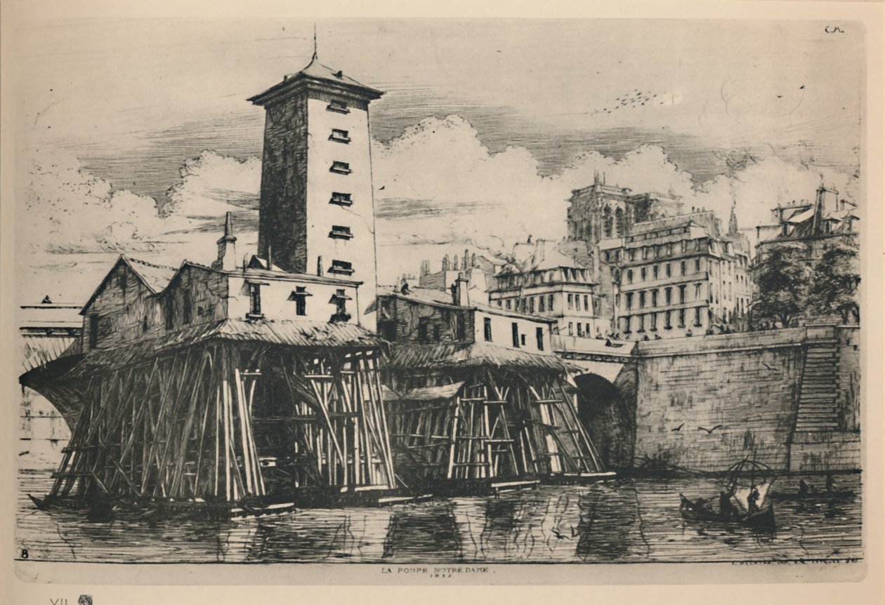 La Pompe Notre-Dame 9th State by Charles Meryon