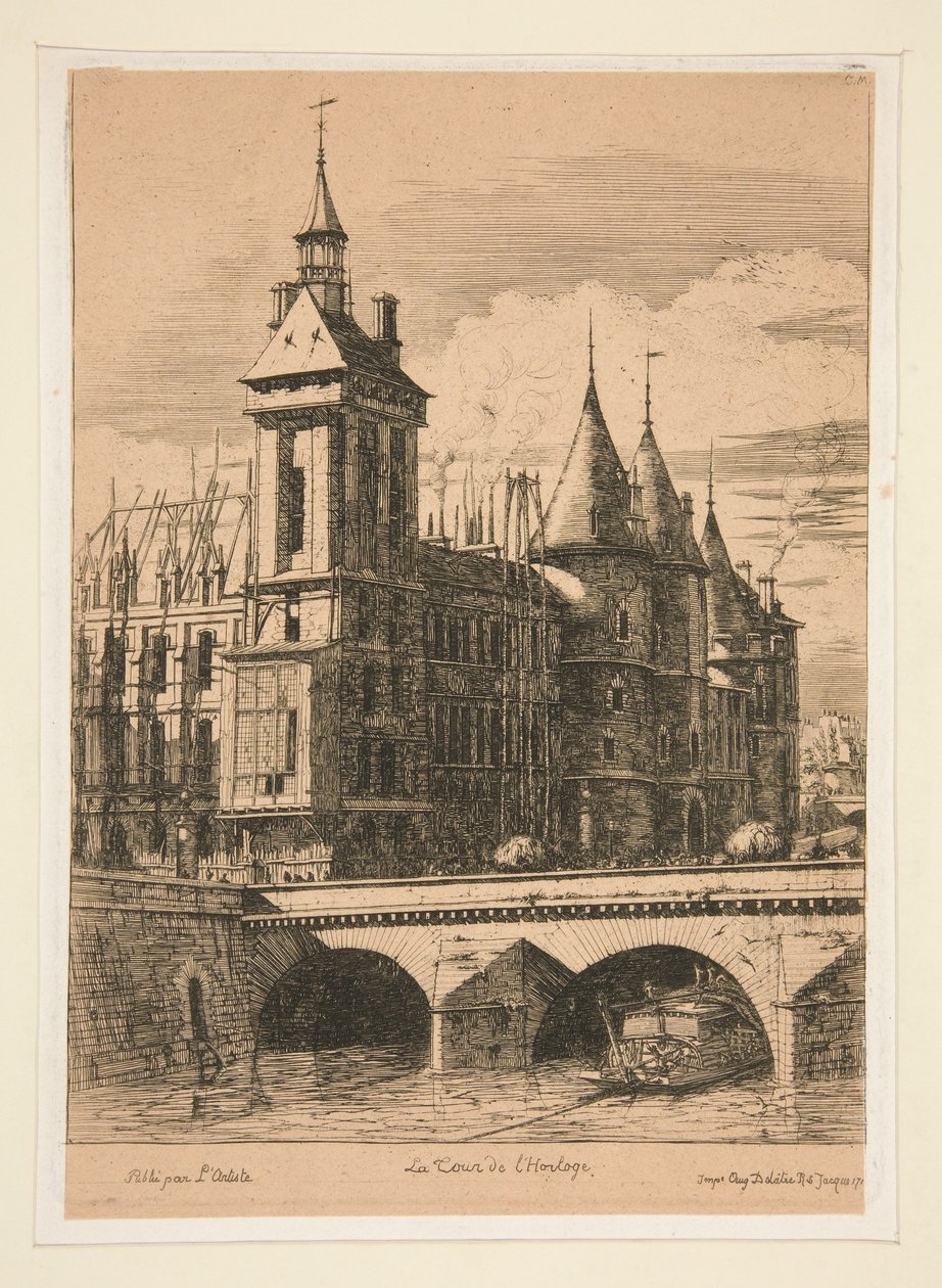 The Clock Tower, 1852 by Charles Meryon