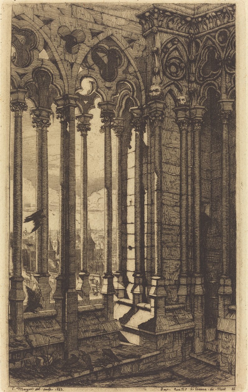 The Gallery of Notre Dame, Paris by Charles Meryon