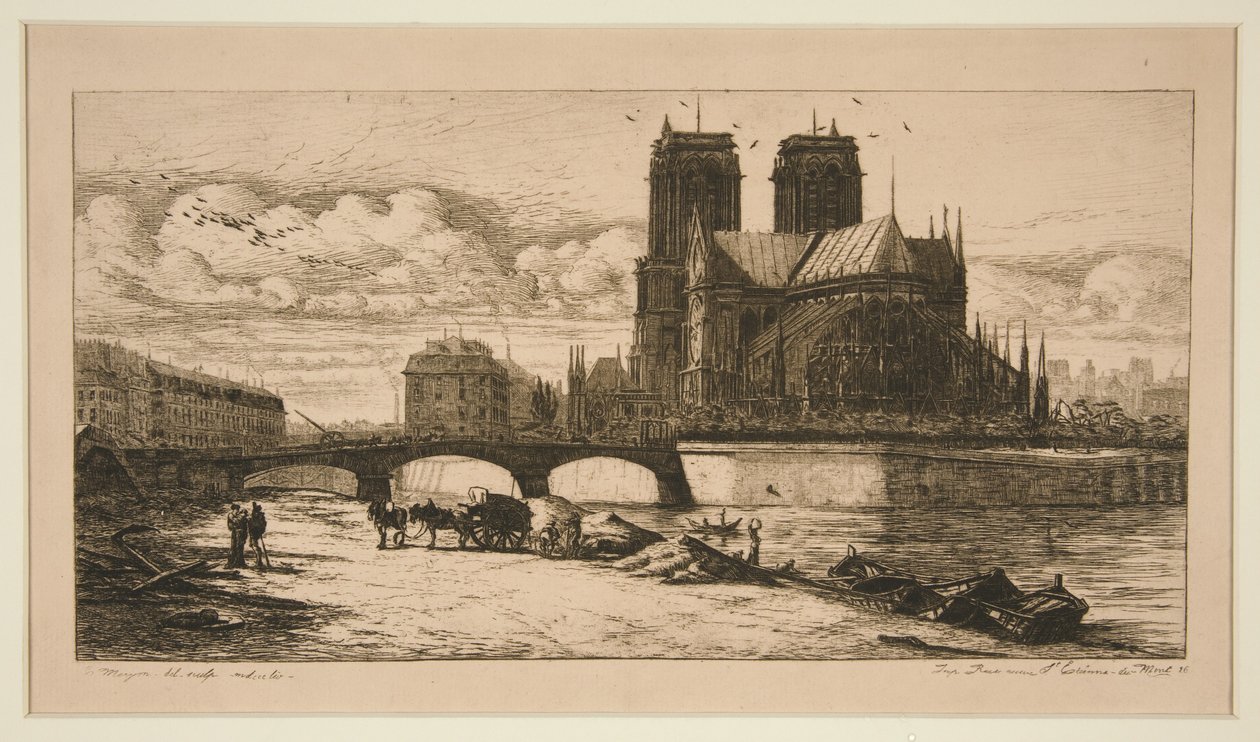 The Apse of Notre-Dame by Charles Meryon