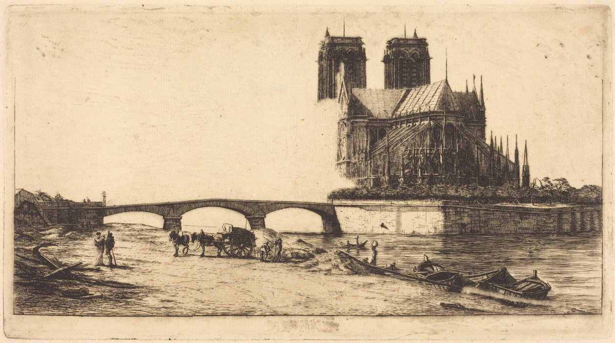 The Apse of Notre-Dame, Paris by Charles Meryon