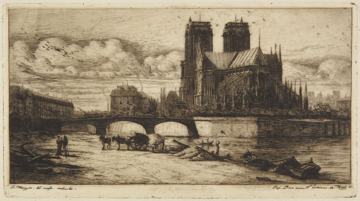 The Apse of Notre-Dame de Paris by Charles Meryon