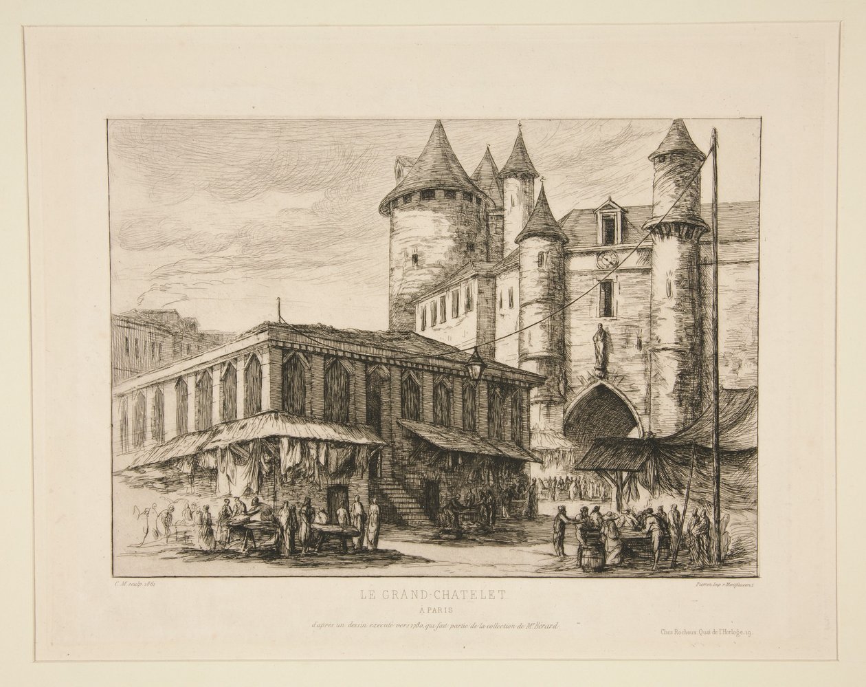 Le Grand Chatelet (circa 1780, after an earlier drawing) by Charles Meryon