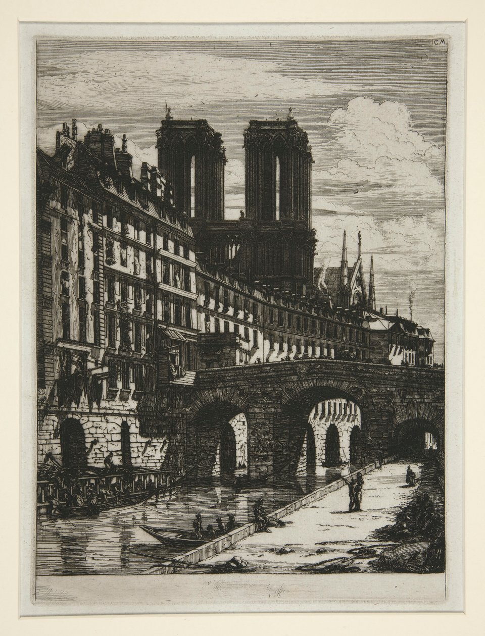 The Little Bridge, Paris by Charles Meryon