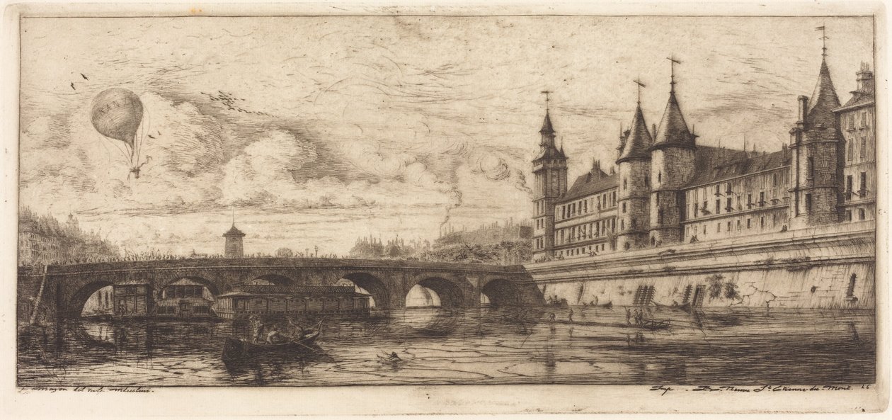 The Pont-au-Change, Paris by Charles Meryon