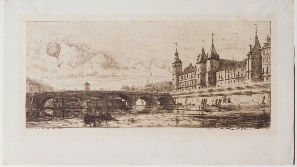 The Pont au Change by Charles Meryon
