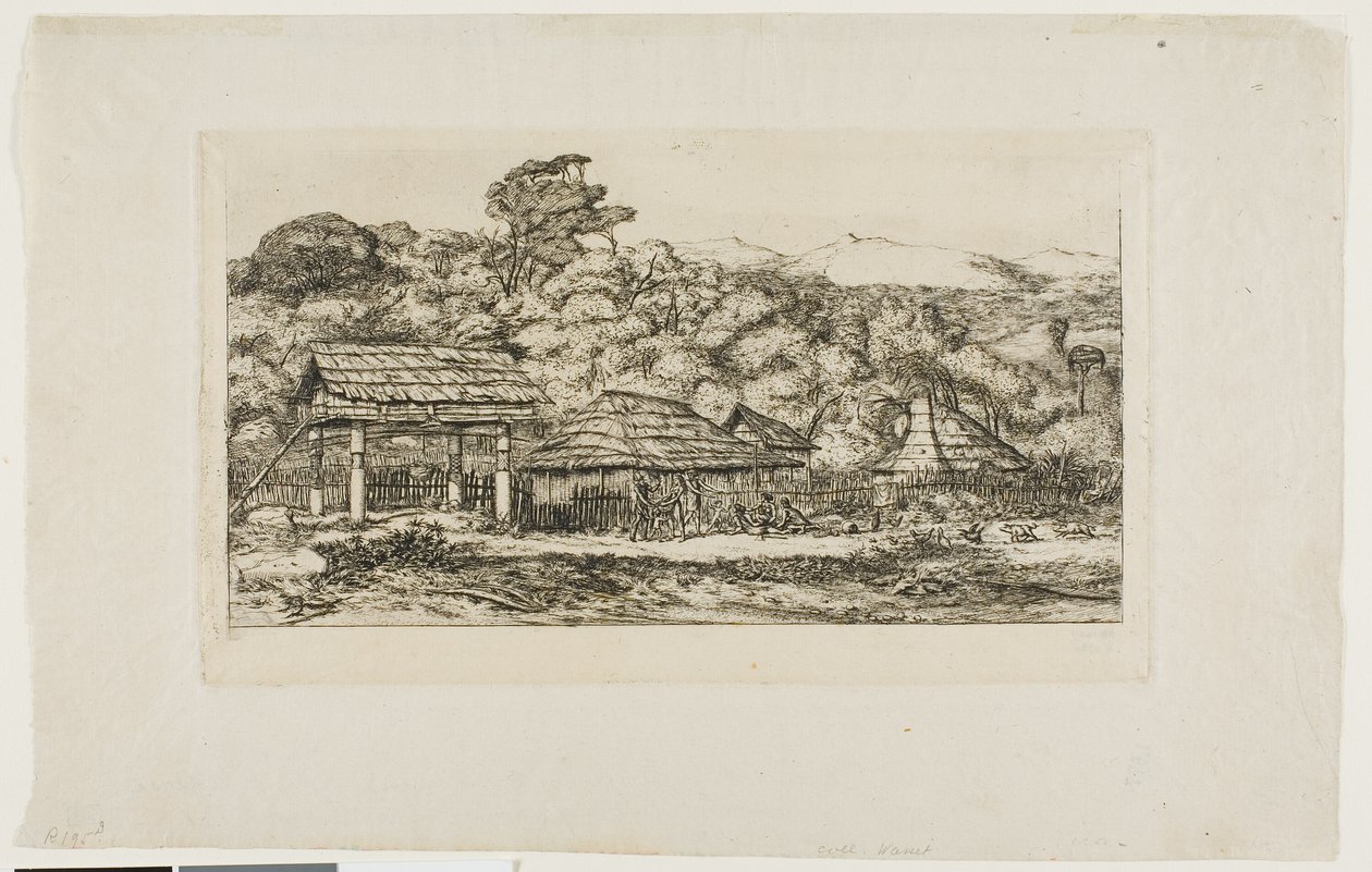 Native Barns and Huts at Akaroa, Banks