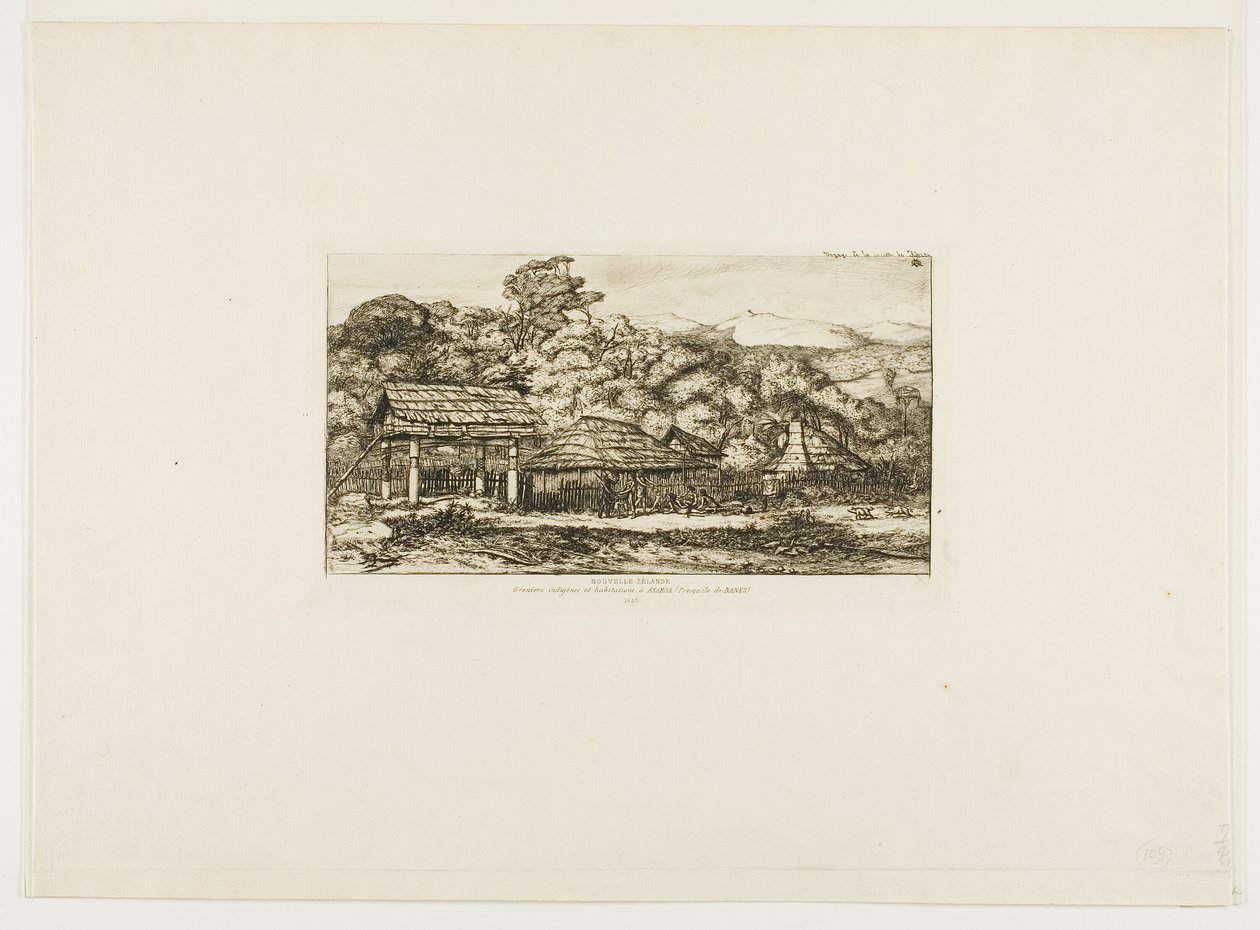Native Barns and Huts at Akaroa, Banks