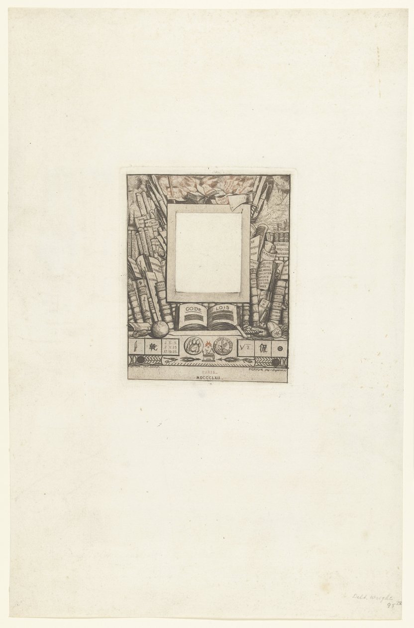 Frame Design for the Portrait of Armand Guéraud by Charles Meryon